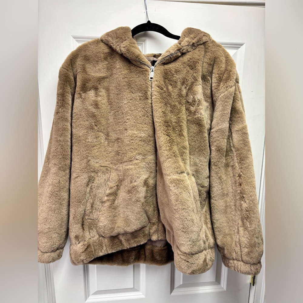 Rachel Zoe faux fur hooded jacket
